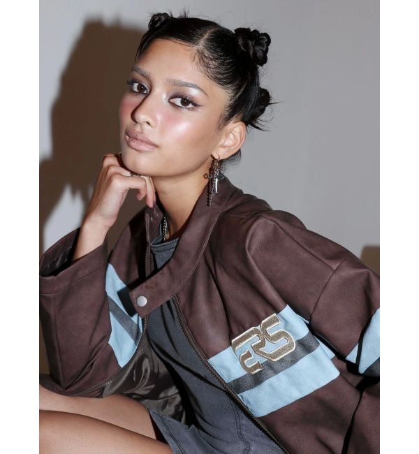 EVRIS「バイカーグラフィックオーバーサイズブルゾン」|ブルゾン・スタジャン|