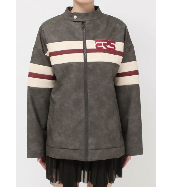 EVRIS「バイカーグラフィックオーバーサイズブルゾン」|ブルゾン・スタジャン|