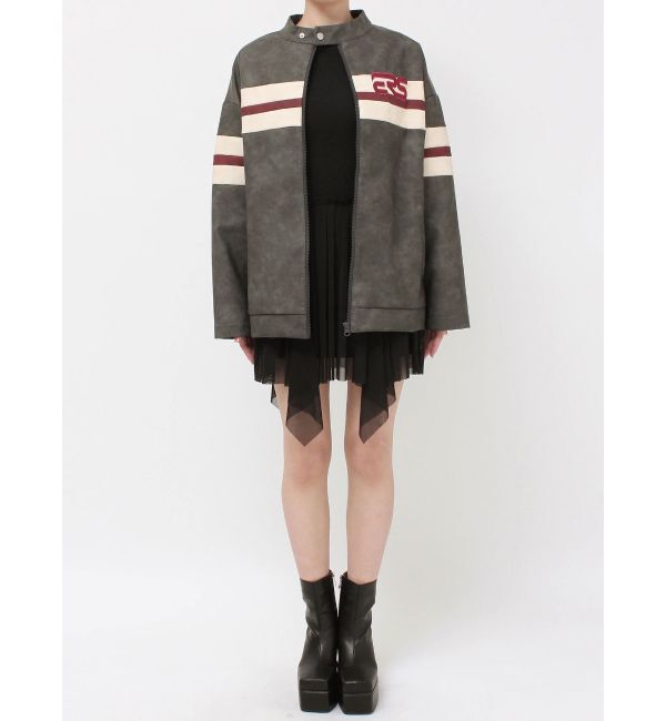 EVRIS「バイカーグラフィックオーバーサイズブルゾン」|ブルゾン・スタジャン|