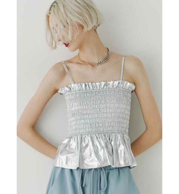 jouetie「メタリックシャーリングビスチェ【セットアップ対応】」|キャミソール|