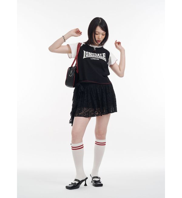 jouetie「【LONSDALE&times;jouetie】ローズジャガードラインハイソックス」|ソックス|