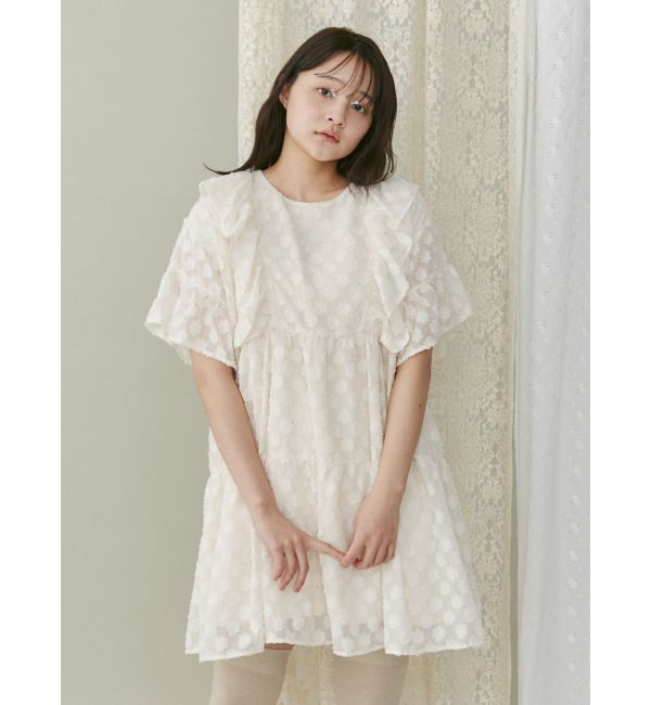 merry jenny「flower dot ティアードミニワンピース」|ワンピース|