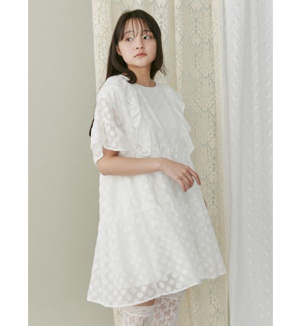 merry jenny「flower dot ティアードミニワンピース」|ワンピース|