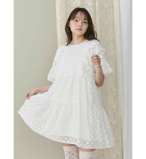 merry jenny「flower dot ティアードミニワンピース」|ワンピース|