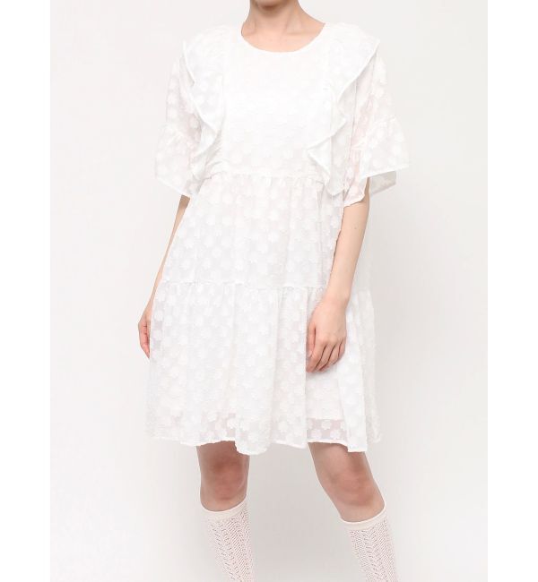 merry jenny「flower dot ティアードミニワンピース」|ワンピース|
