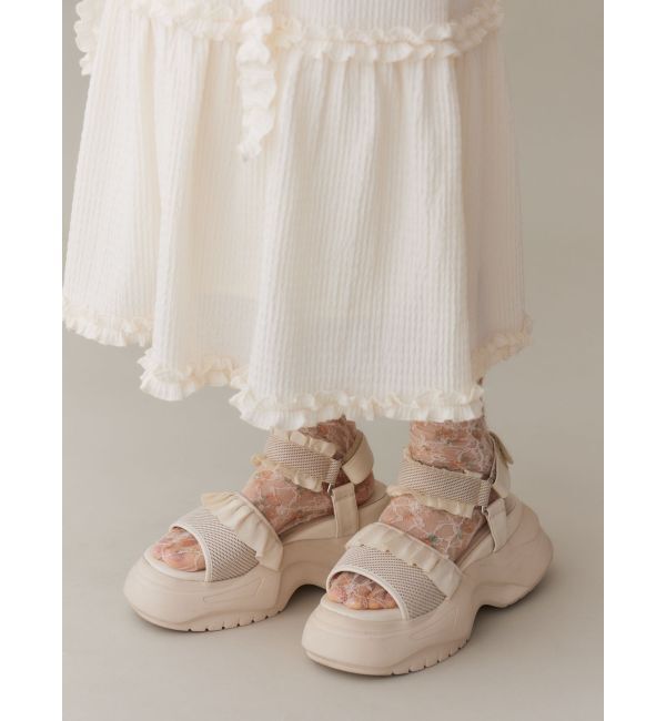 merry jenny「フリルメッシュスニーカーサンダル」|サンダル|