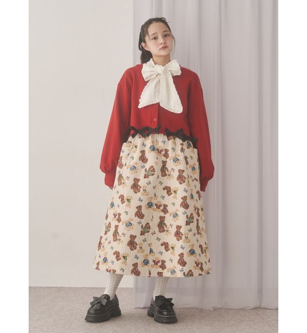 merry jenny「リボンたっぷりスナップカーディガン」|カーディガン|