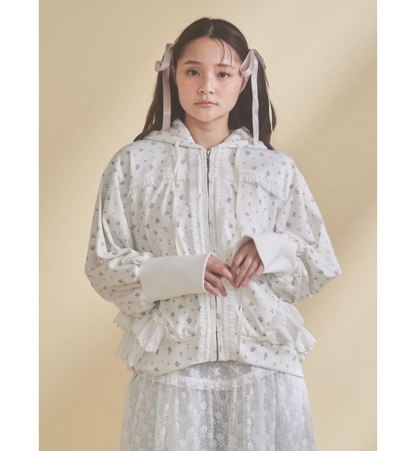 merry jenny「frill lace puff hoodie」|スウェット・ジャージ|