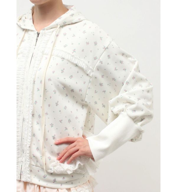 merry jenny「frill lace puff hoodie」|スウェット・ジャージ|
