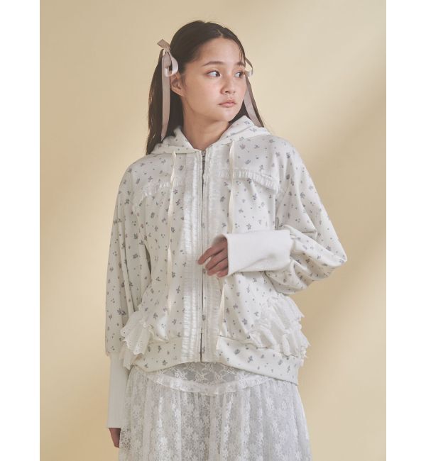merry jenny「frill lace puff hoodie」|スウェット・ジャージ|