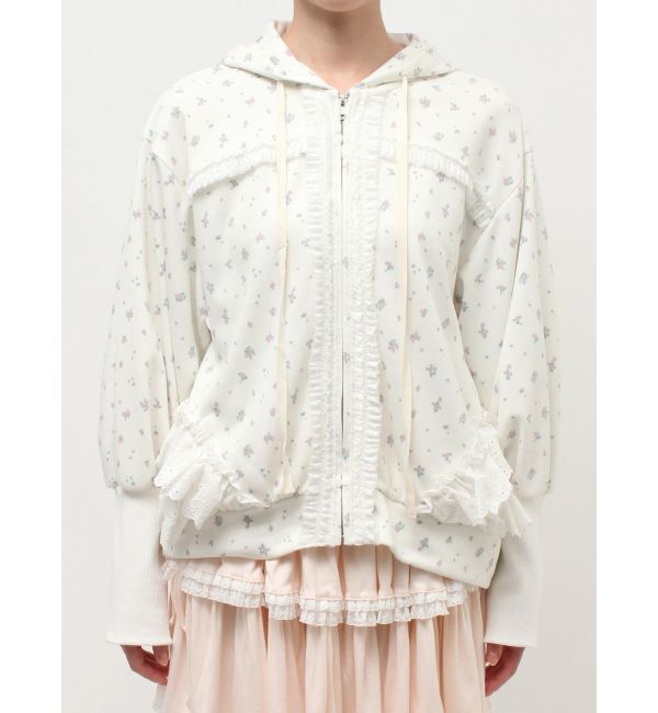 merry jenny「frill lace puff hoodie」|スウェット・ジャージ|