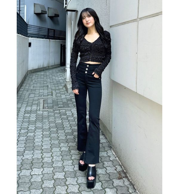 GYDA「シャーリング2WAYショートカーディガン」|カーディガン|