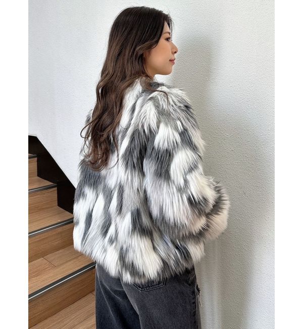 GYDA「レイヤードエコファーライダースジャケット」|ライダースジャケット|