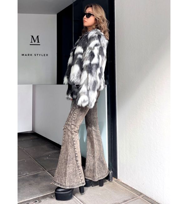 GYDA「レイヤードエコファーライダースジャケット」|ライダースジャケット|