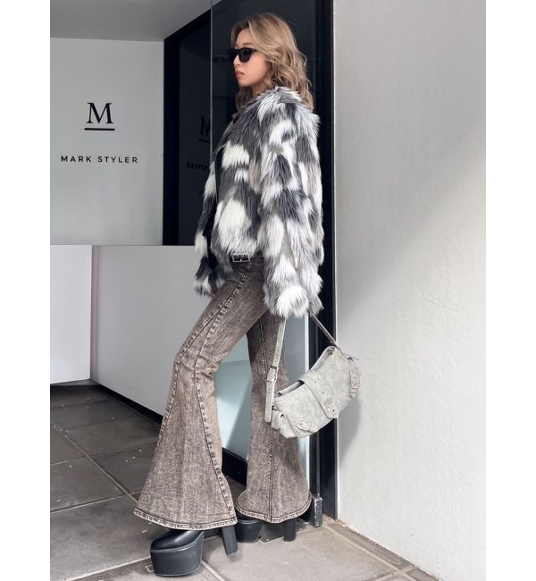 GYDA「レイヤードエコファーライダースジャケット」|ライダースジャケット|