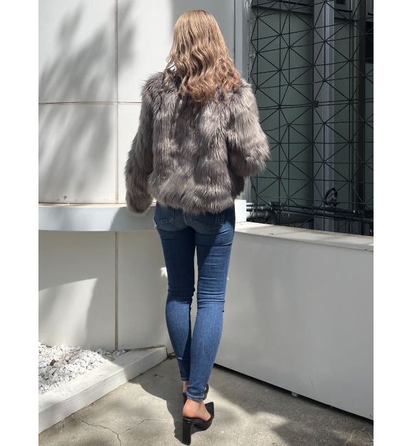 GYDA「レイヤードエコファーライダースジャケット」|ライダースジャケット|