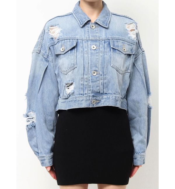 GYDA「ダメージSOFTデニムGジャン」|ブルゾン・スタジャン|