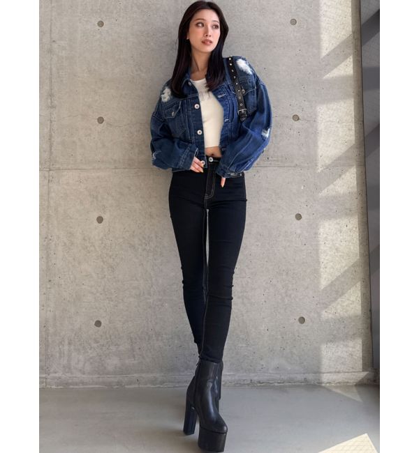 GYDA「ダメージSOFTデニムGジャン」|ブルゾン・スタジャン|