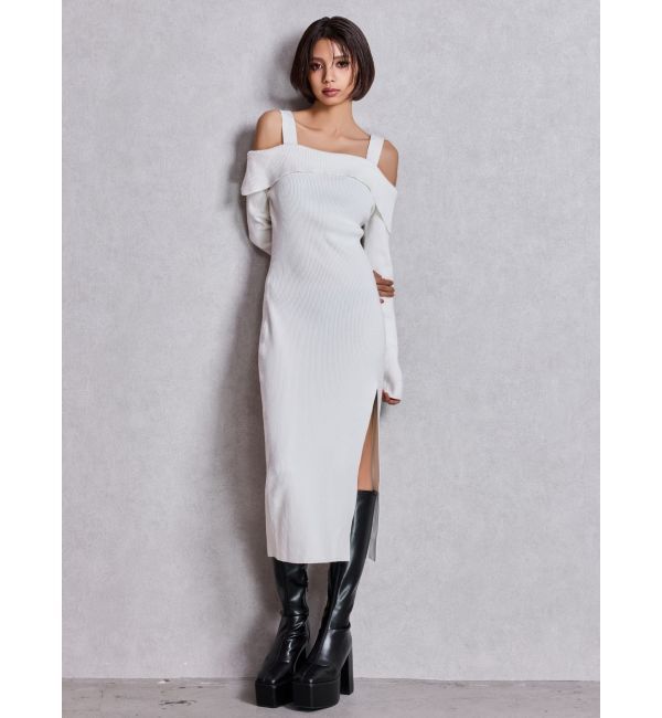 GYDA「オフショルニットLONGワンピース」|ワンピース|