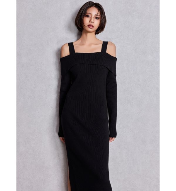 GYDA「オフショルニットLONGワンピース」|ワンピース|