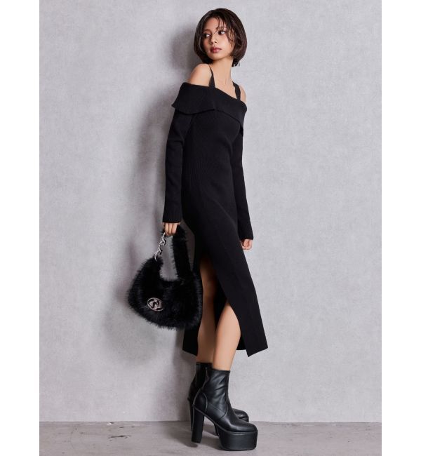 GYDA「オフショルニットLONGワンピース」|ワンピース|