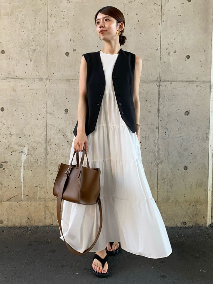 Mila Owen「【ウォッシャブル】クルーネックアメスリティアードロングワンピース」|ワンピース|