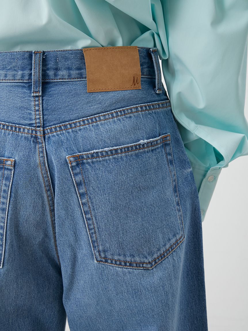 Mila Owen「【ウォッシャブル】撥水加工カットオフワイドデニムパンツ」|デニム|