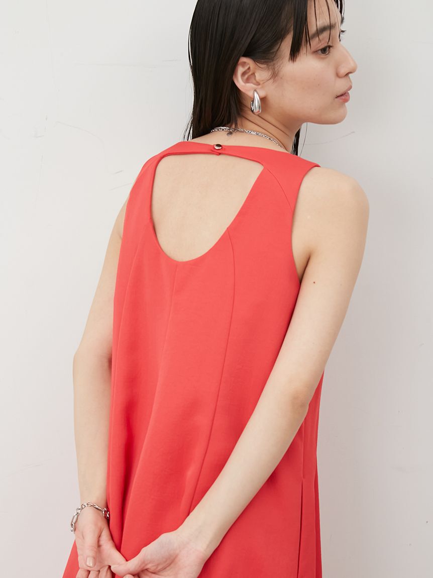 Mila Owen「ドライタッチサテンソリッドワンピース」|ワンピース|