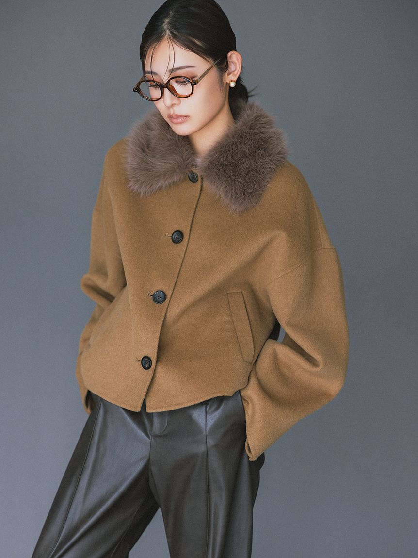 Mila Owen「2wayファーカラーリバーショートコート」|チェスターコート|