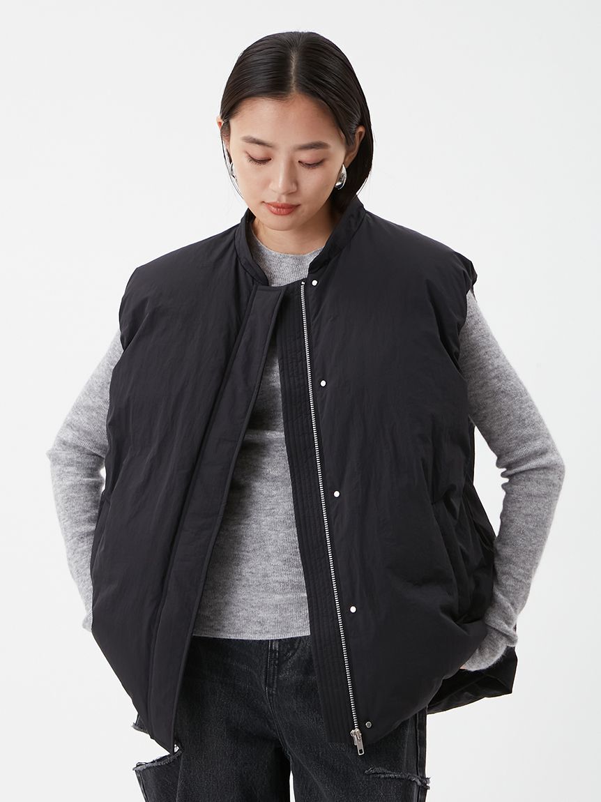 Mila Owen「ボア衿リサイクルダウンベスト」|ダウンベスト・ベスト|