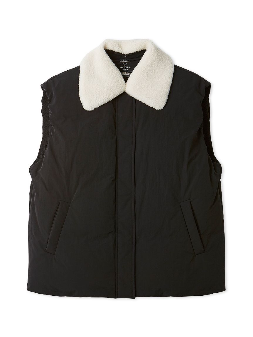 Mila Owen「ボア衿リサイクルダウンベスト」|ダウンベスト・ベスト|