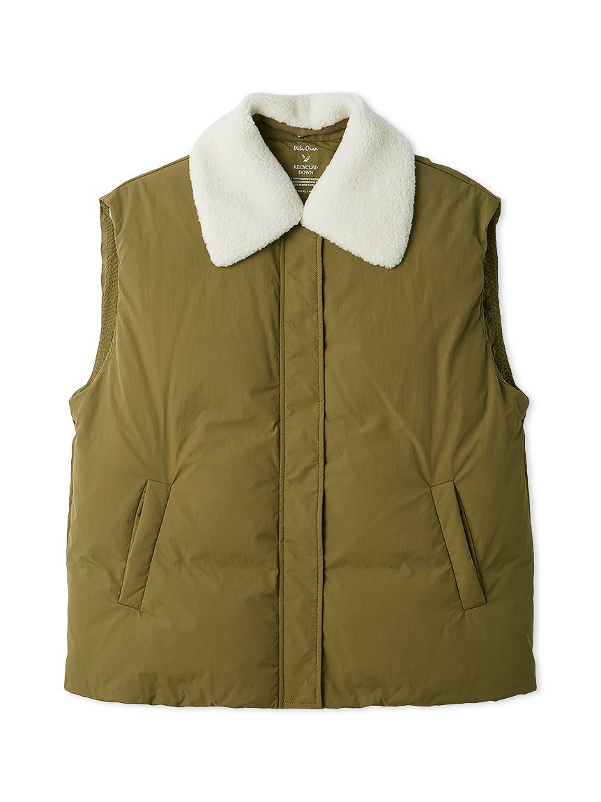 Mila Owen「ボア衿リサイクルダウンベスト」|ダウンベスト・ベスト|