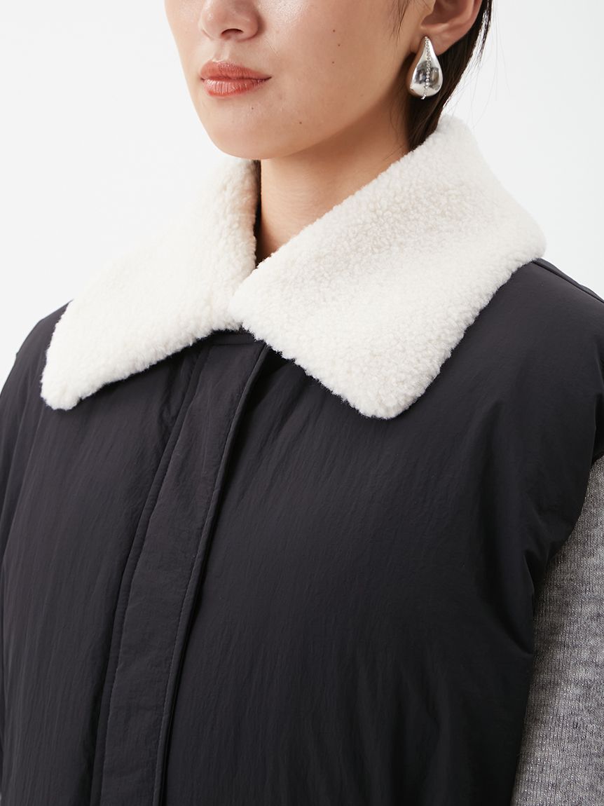 Mila Owen「ボア衿リサイクルダウンベスト」|ダウンベスト・ベスト|