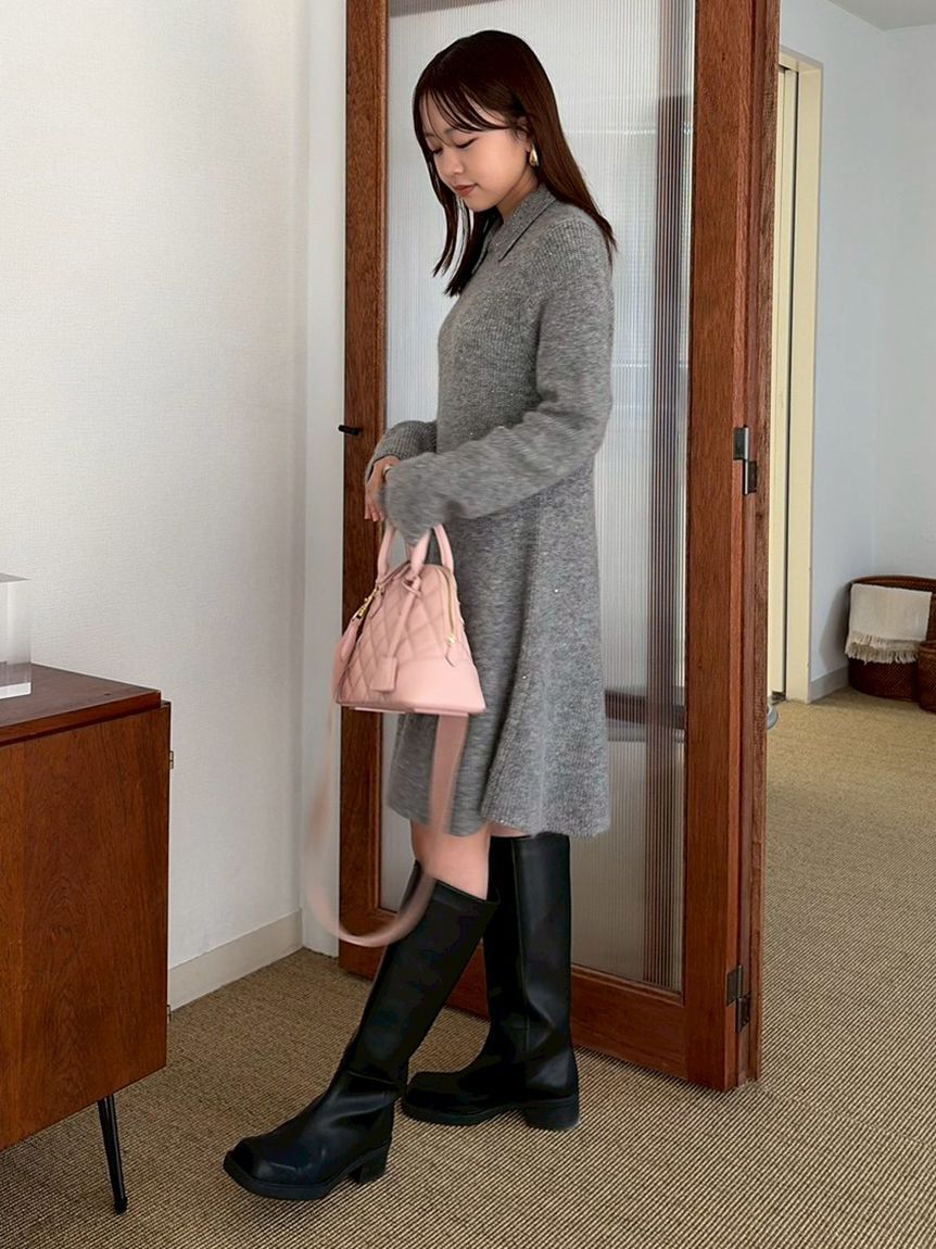 Mila Owen「スクエアトゥロングブーツ」|ロングブーツ|