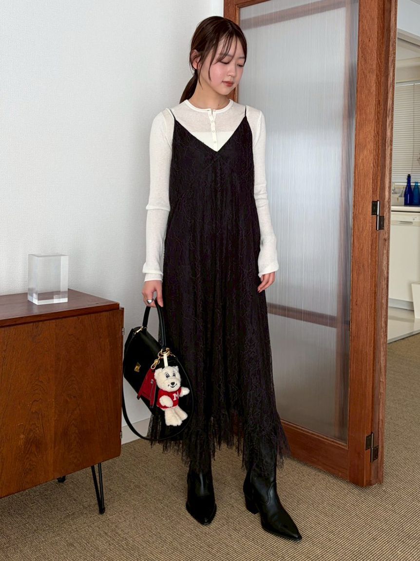 Mila Owen「ベロアヘンリーネックリブニット」|ニット・セーター|