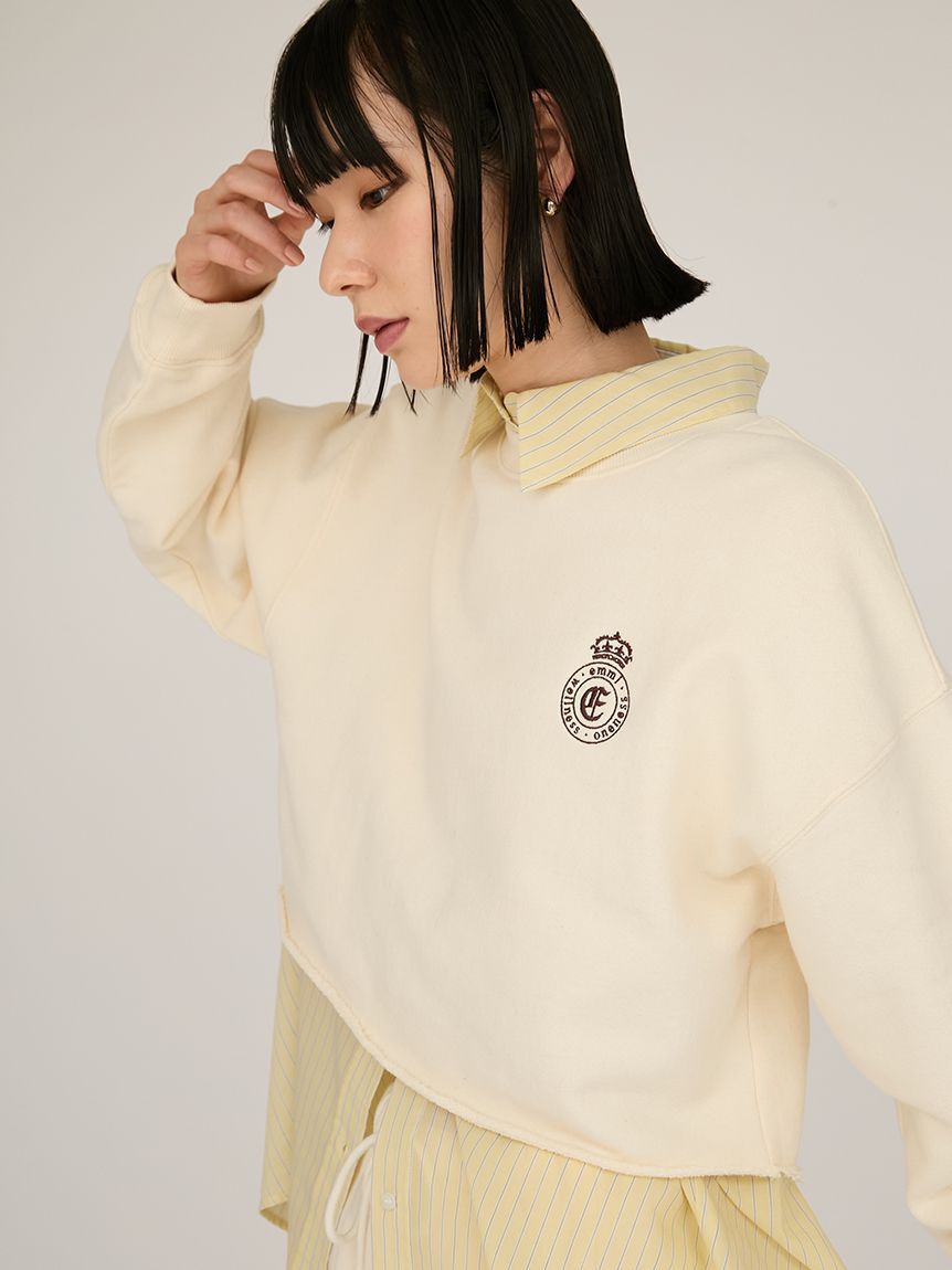 emmi atelier「エンブレムロゴスウェットトップス」|スウェット・ジャージ|