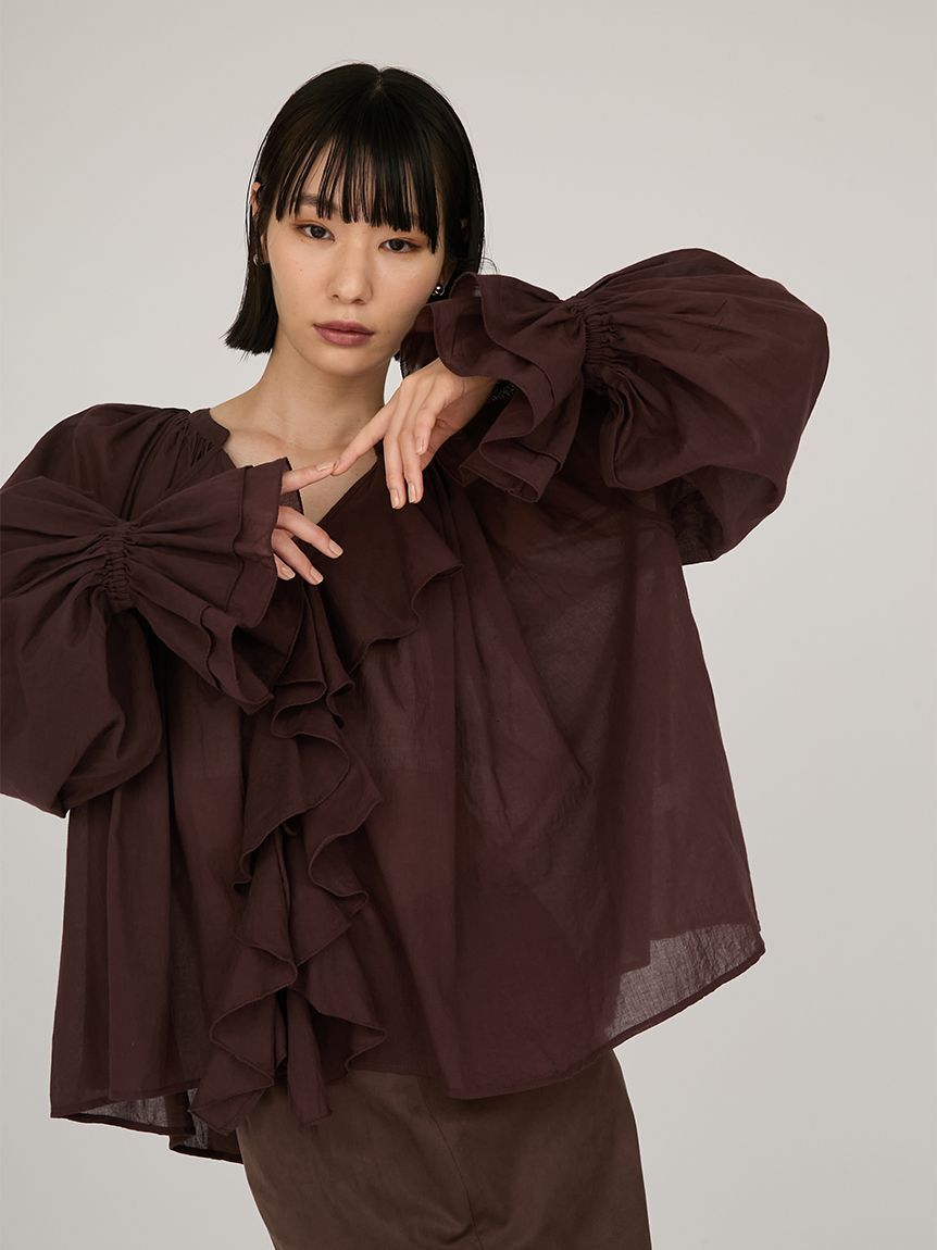 emmi atelier「コットンボイルシフォンブラウス」|シャツ・ブラウス|