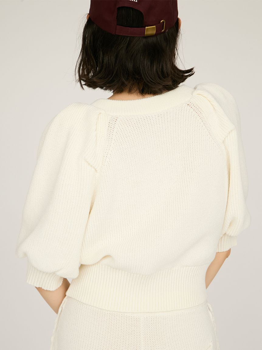 emmi atelier「パフスリーブニットカーディガン」|カーディガン|