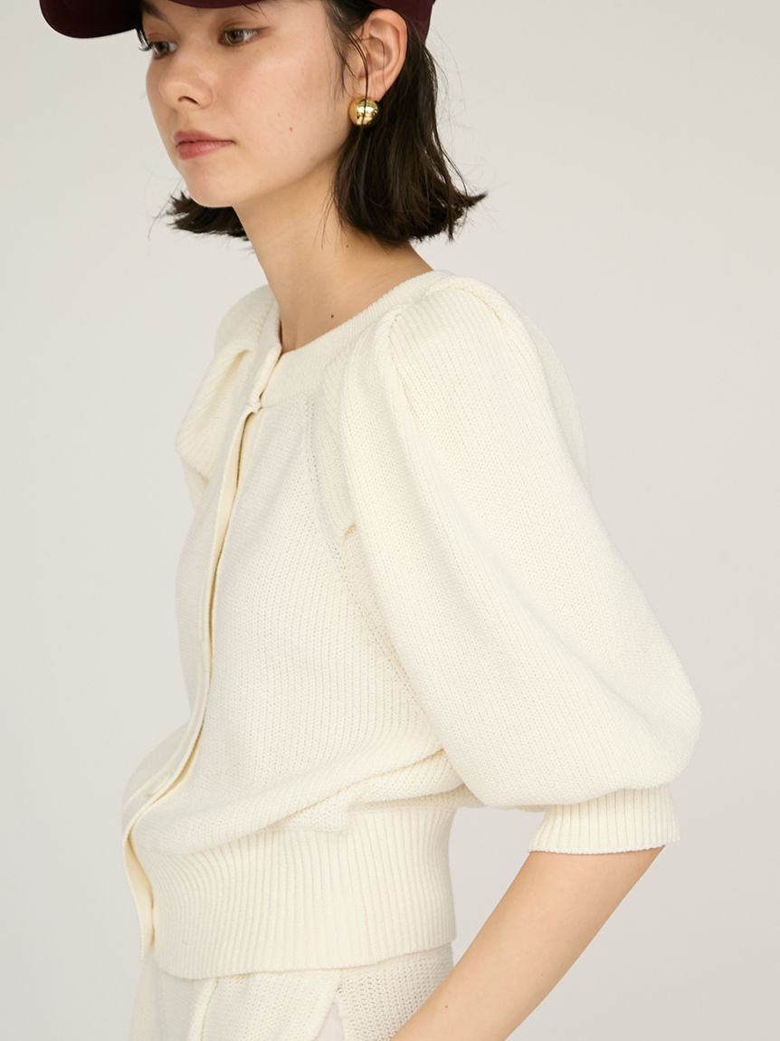 emmi atelier「パフスリーブニットカーディガン」|カーディガン|