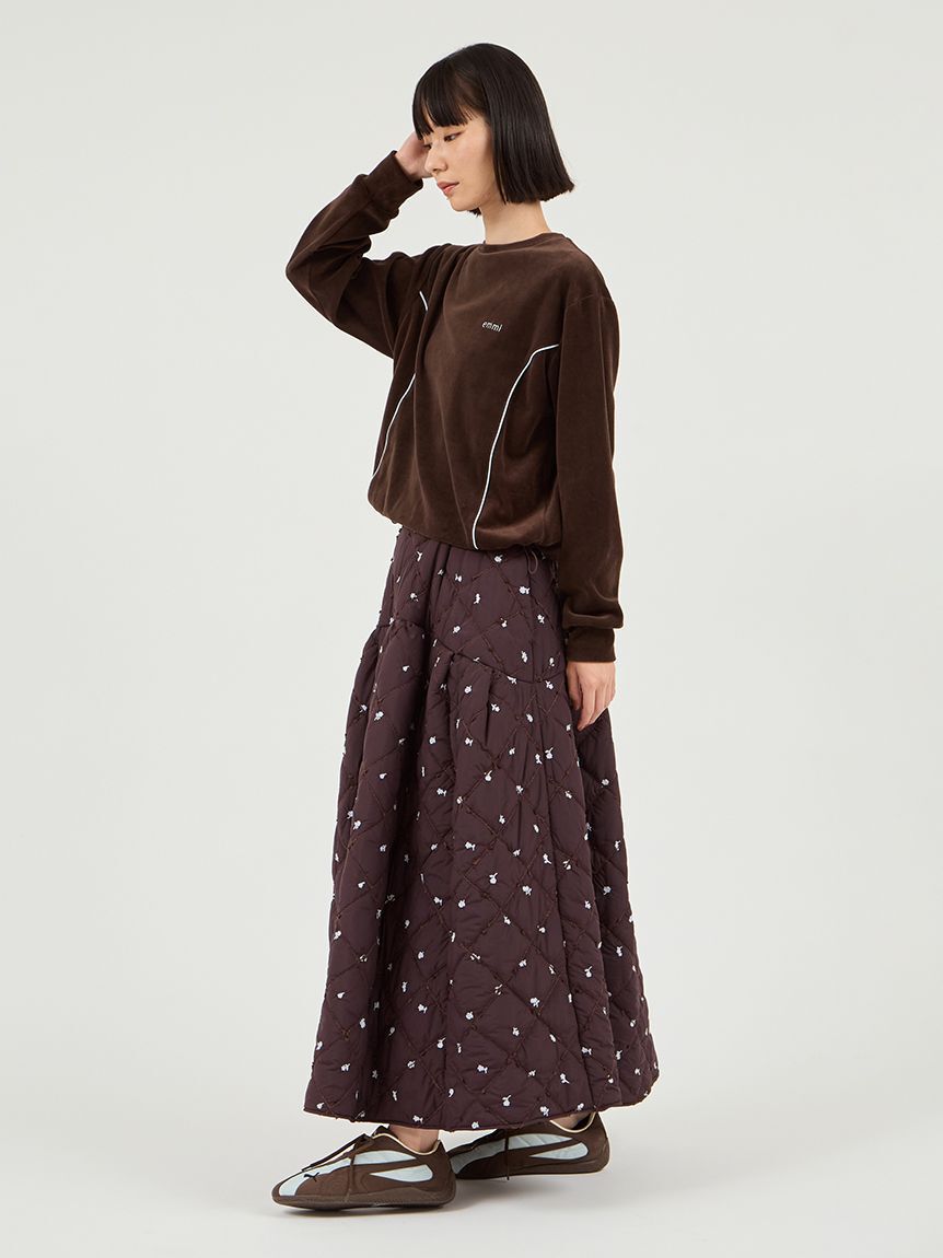 emmi atelier「パイピングデザインベロアトップス」|Tシャツ・カットソー|