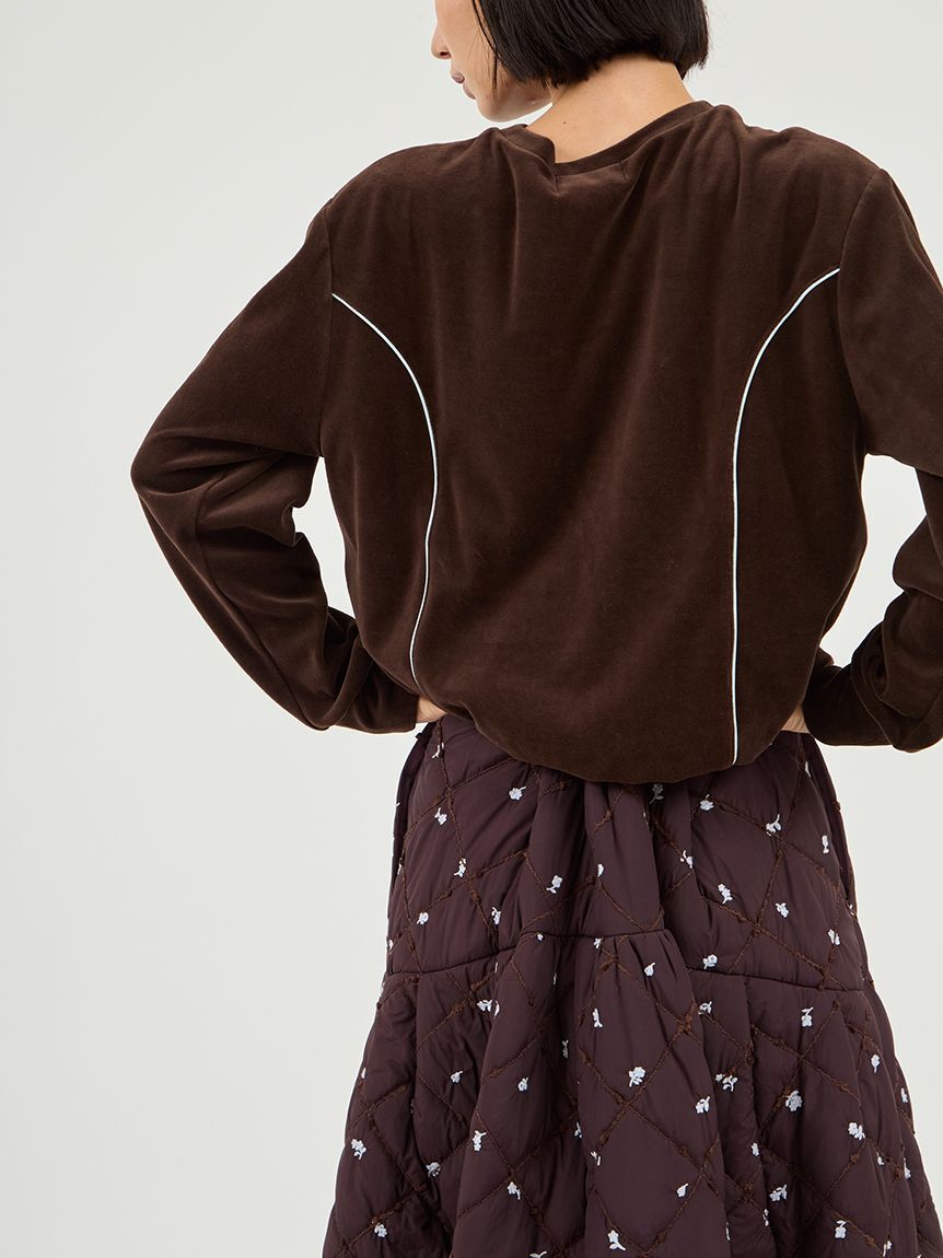 emmi atelier「パイピングデザインベロアトップス」|Tシャツ・カットソー|