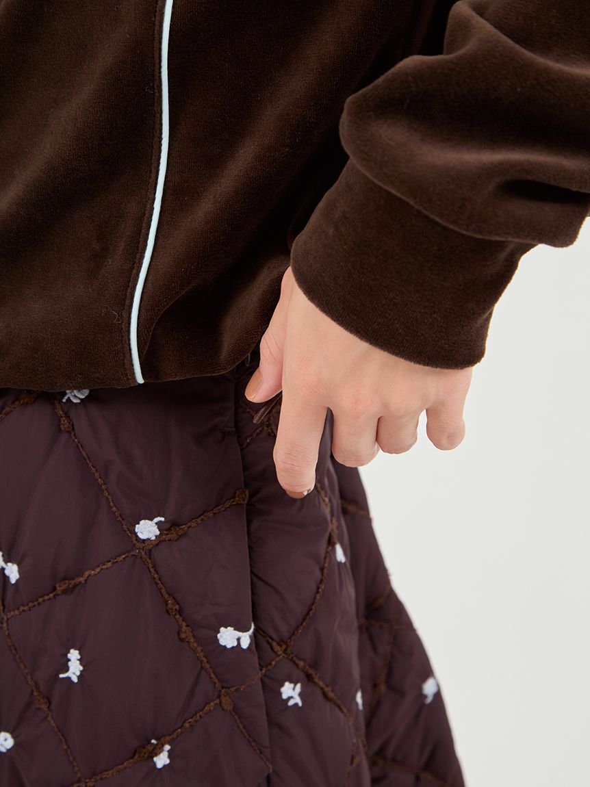 emmi atelier「パイピングデザインベロアトップス」|Tシャツ・カットソー|