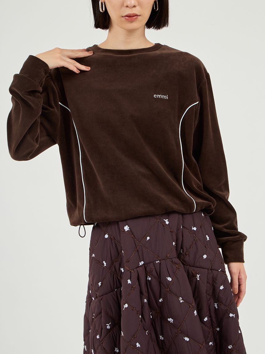 emmi atelier「パイピングデザインベロアトップス」|Tシャツ・カットソー|