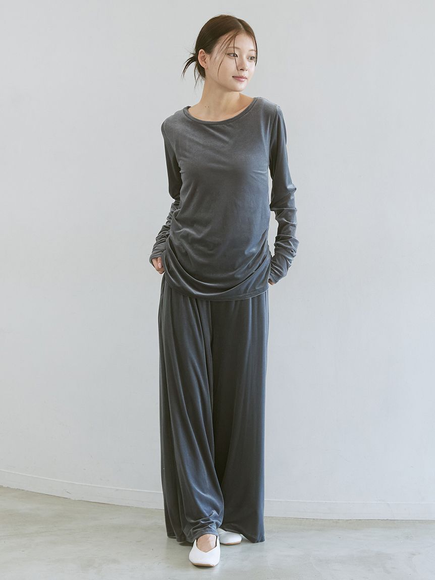 gelato pique「ベロアロングパンツ」|ルームウェア|