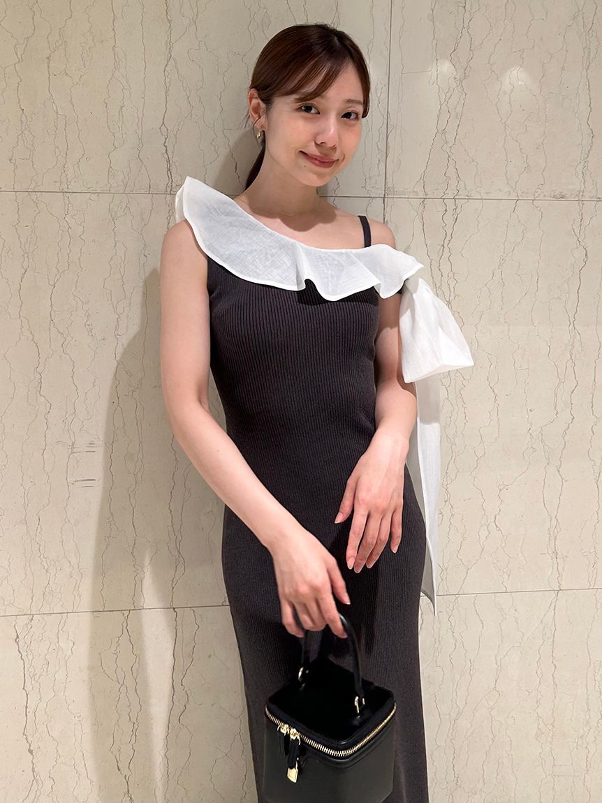 SNIDEL「ワンショルリボンニットワンピース」|ワンピース|