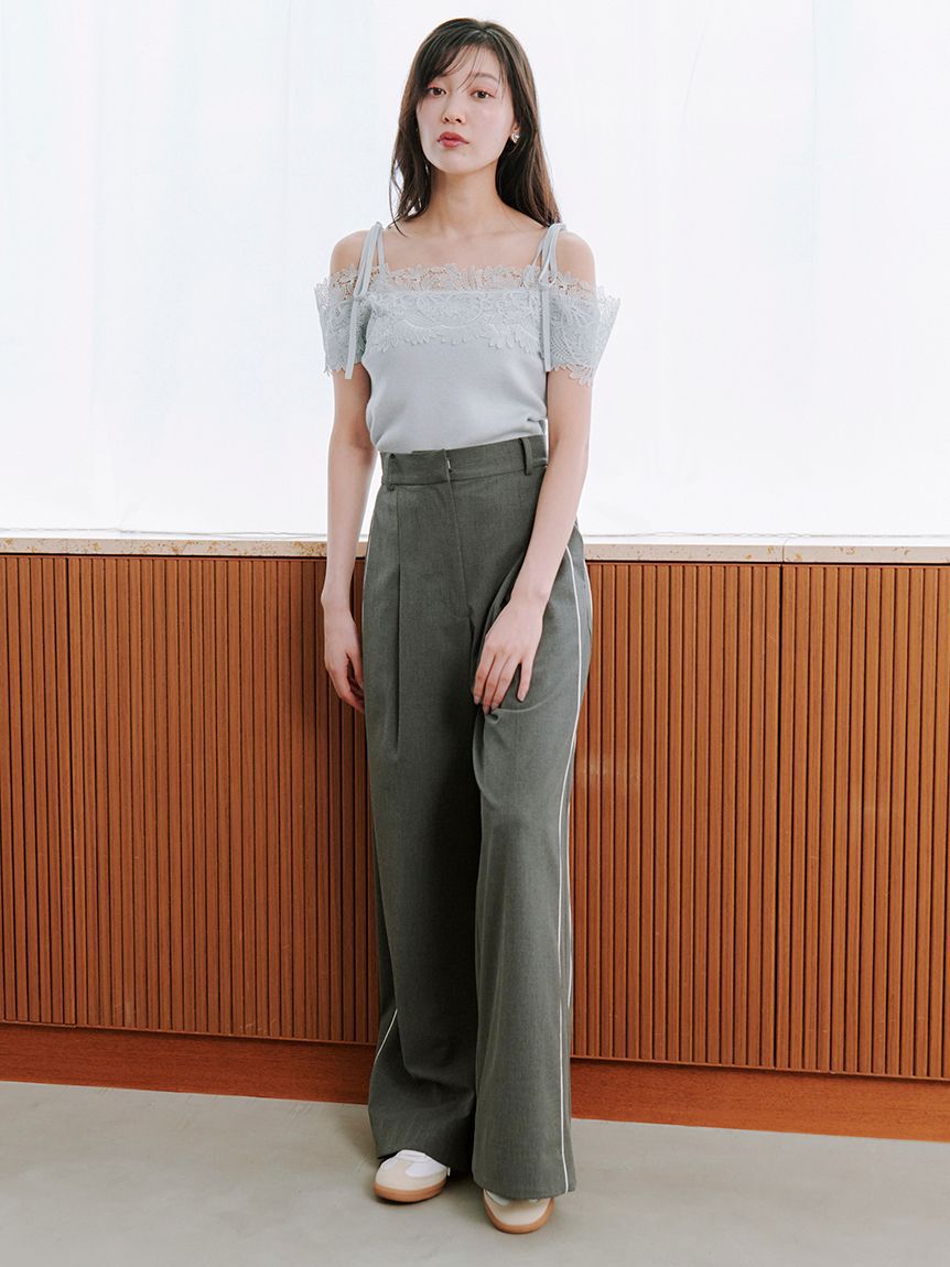 SNIDEL「タックラインパンツ」|チノ|