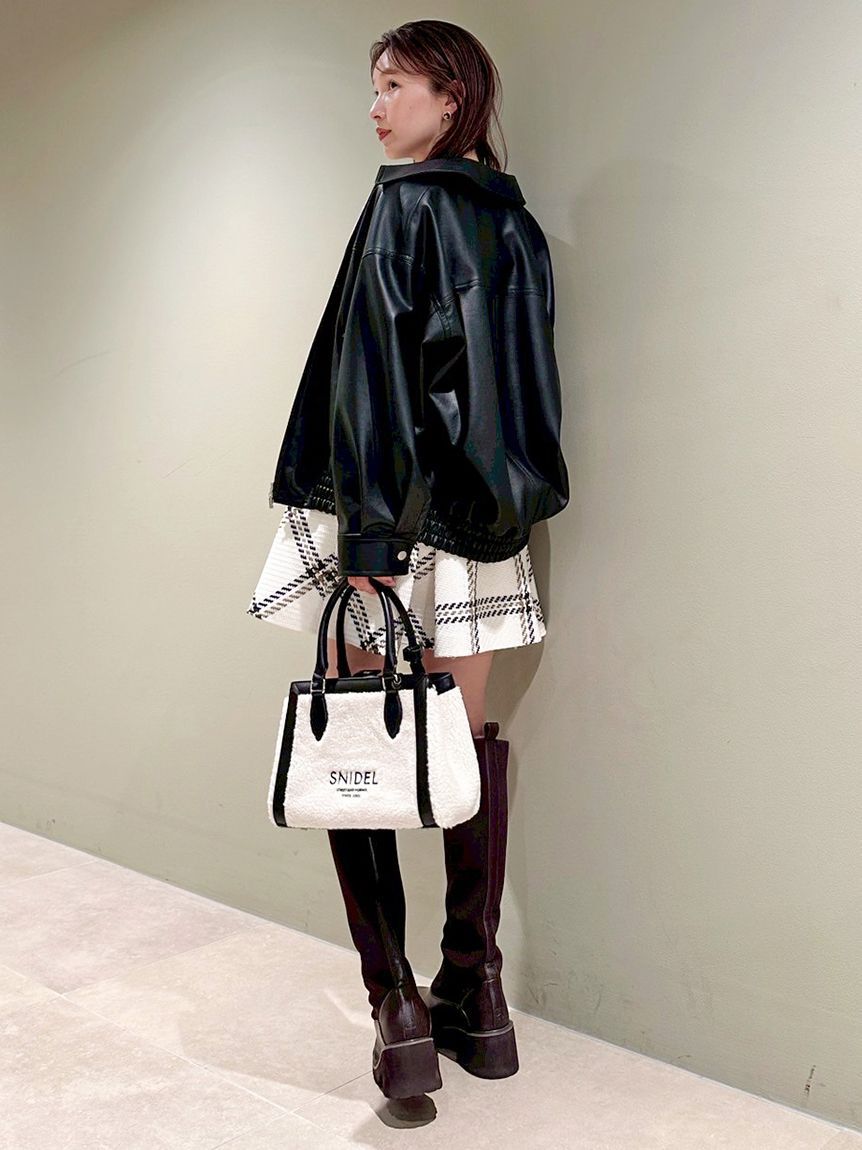 SNIDEL「ボアロゴバッグ」|ハンドバッグ|