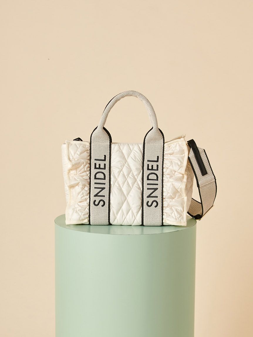 SNIDEL「フリルキルティングロゴバッグ」|ハンドバッグ|