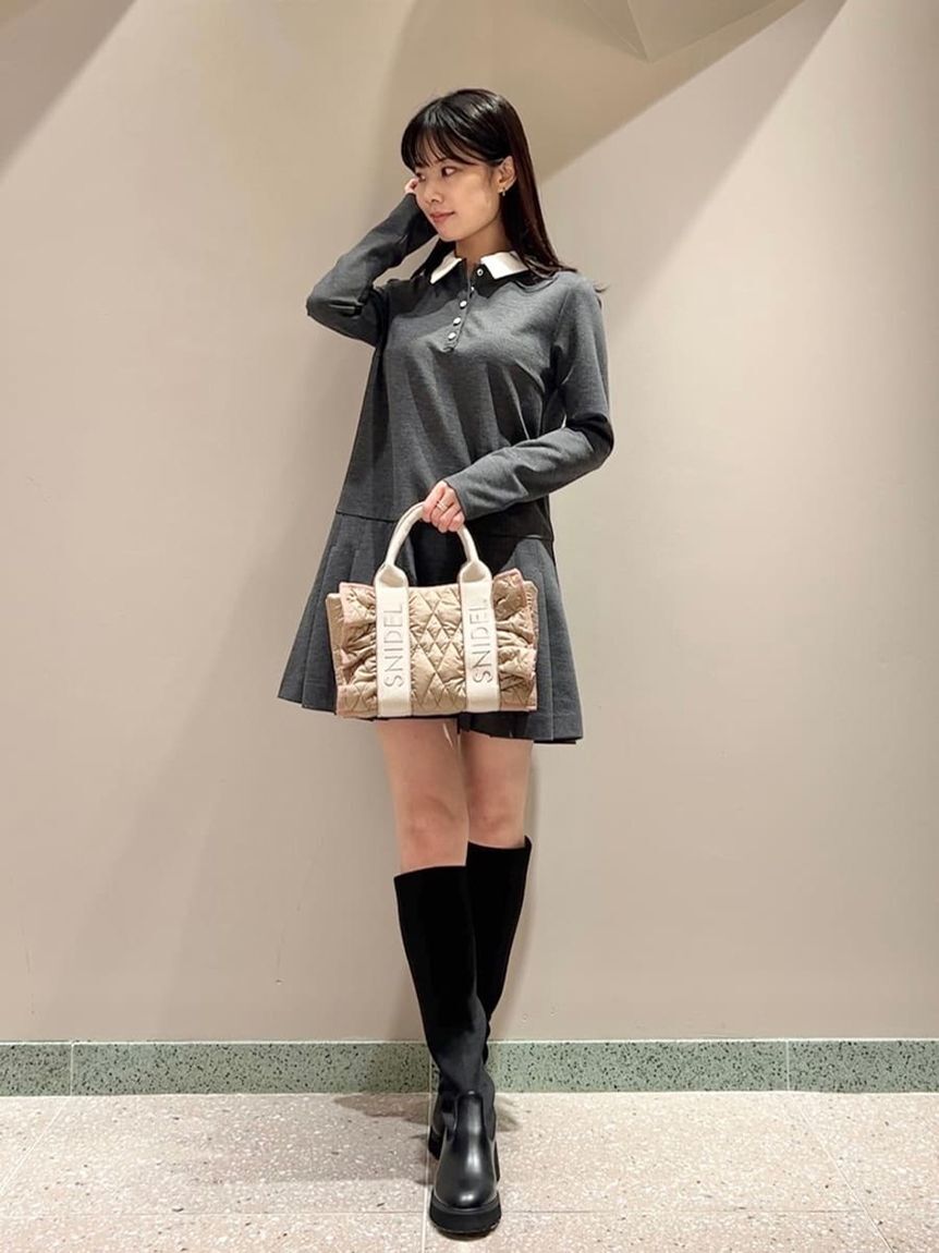 SNIDEL「フリルキルティングロゴバッグ」|ハンドバッグ|