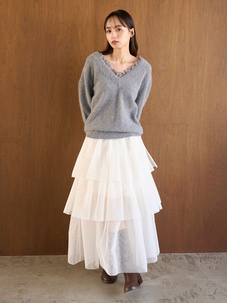 SNIDEL「チュールパニエスカート」|スカート|